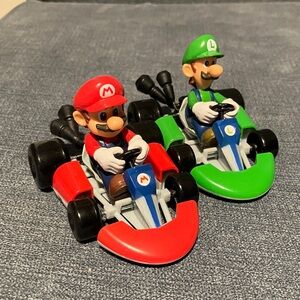 Mario and Luigi Kart Racing Toy Set - Red and Green